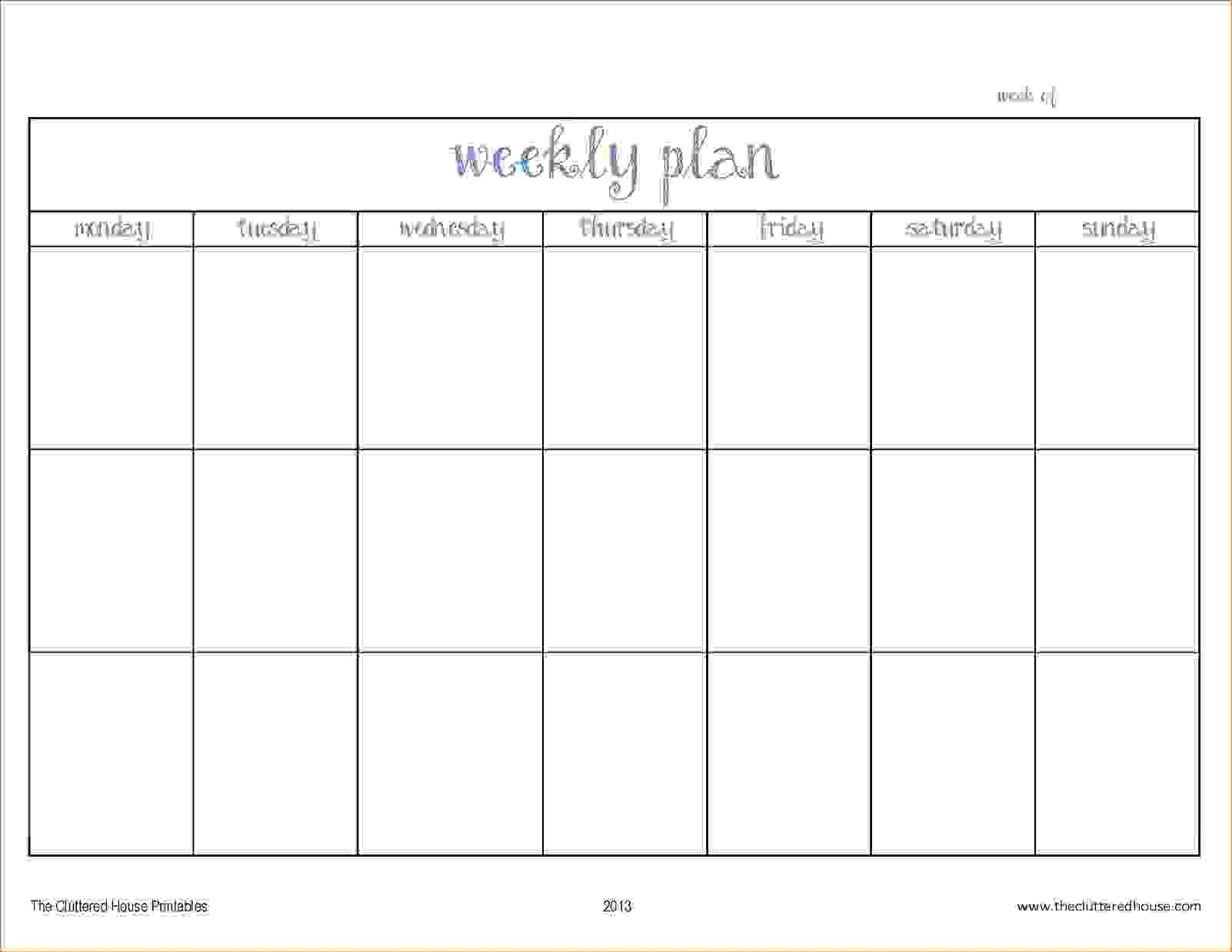 monday friday calendar template printable 60