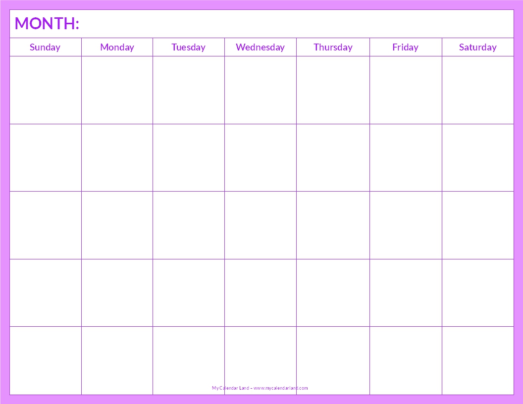 small printable blank calendar 14