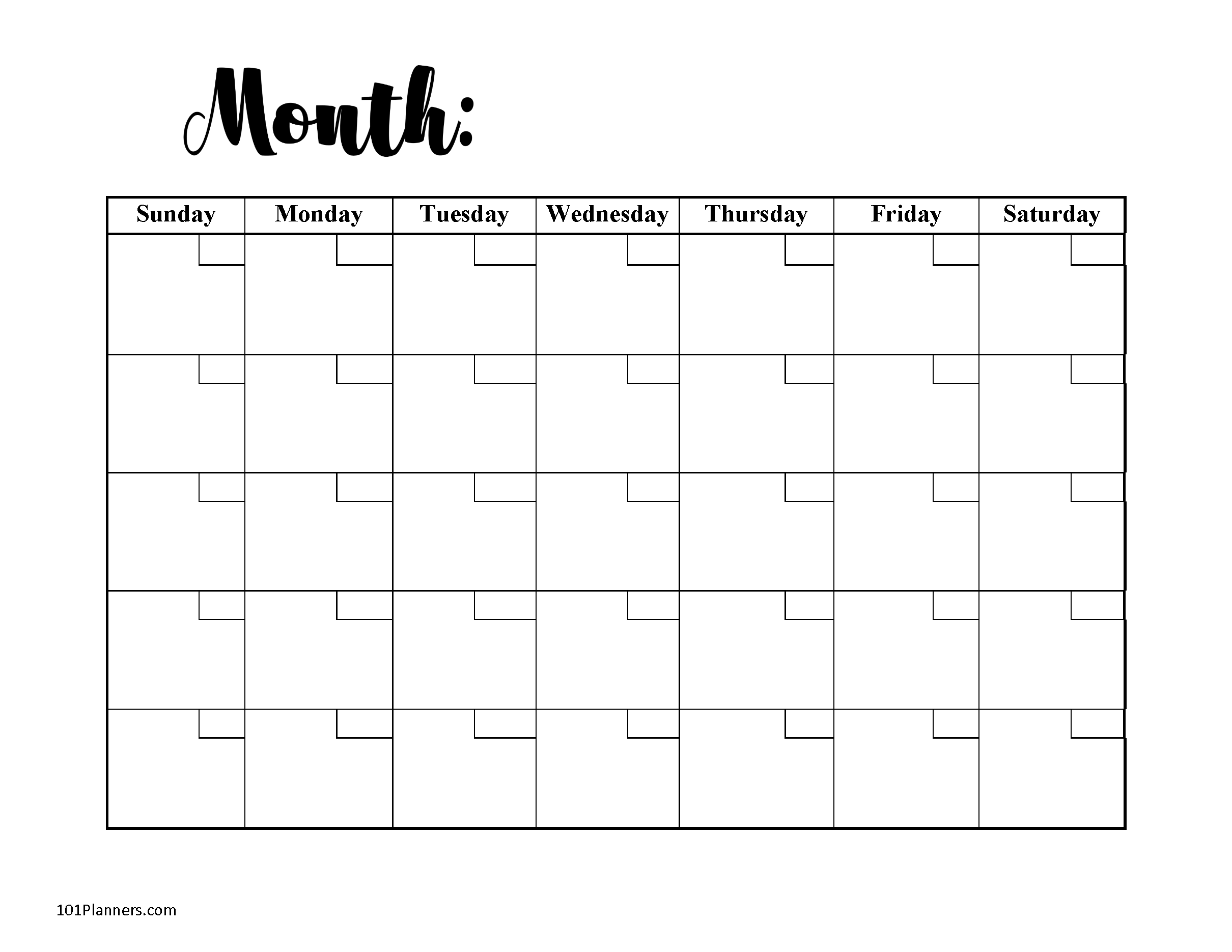 small printable blank calendar 3