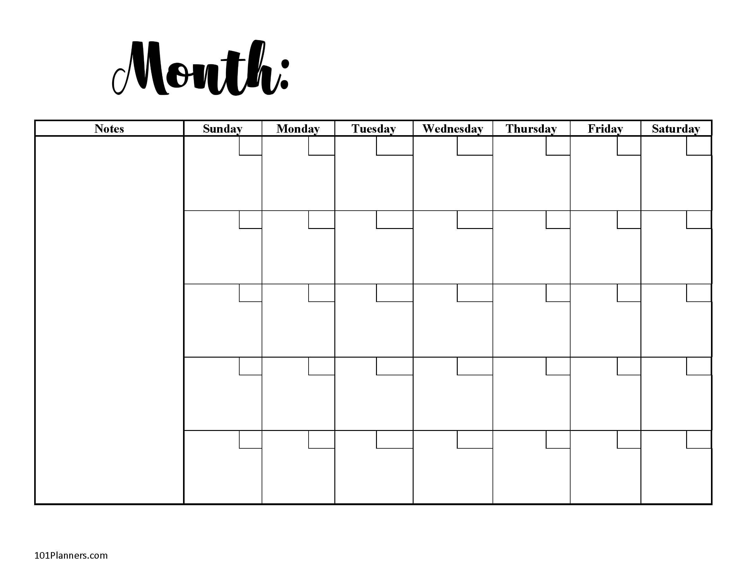 small printable blank calendar 46