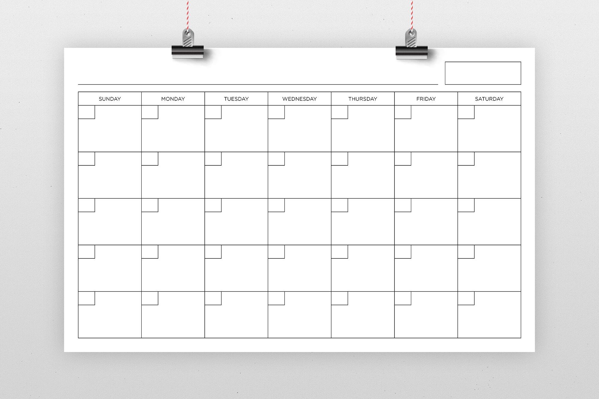 small printable blank calendar 54