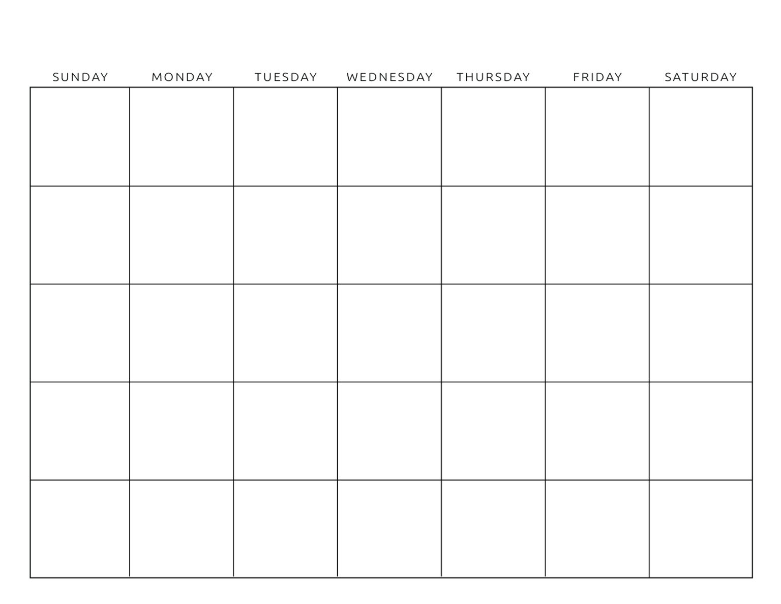 small printable blank calendar 6