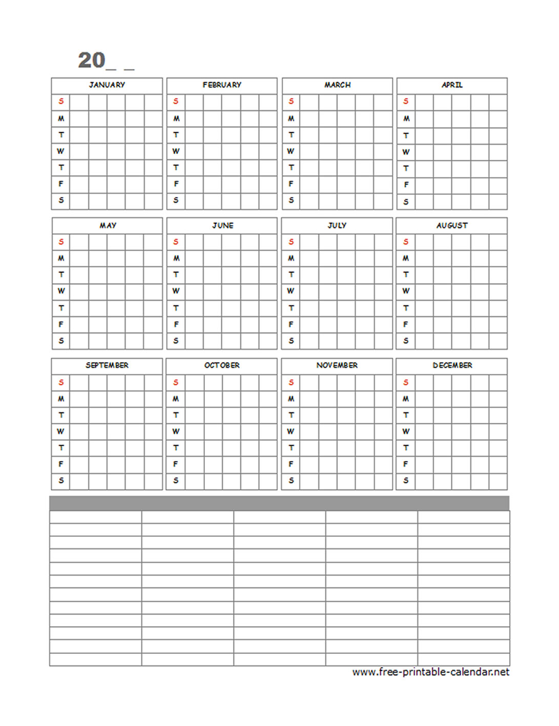 small printable blank calendar 65