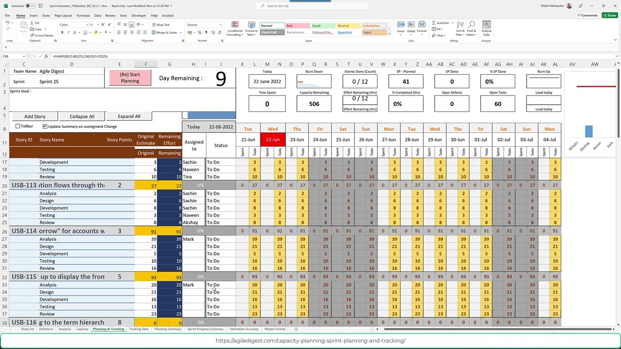 sprint calendar template excel 9