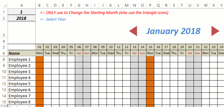 time off calendar template excel 18