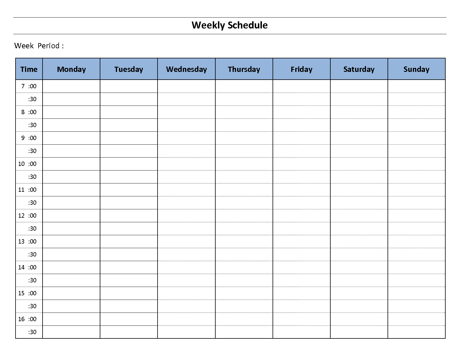 2 week schedule word template 10