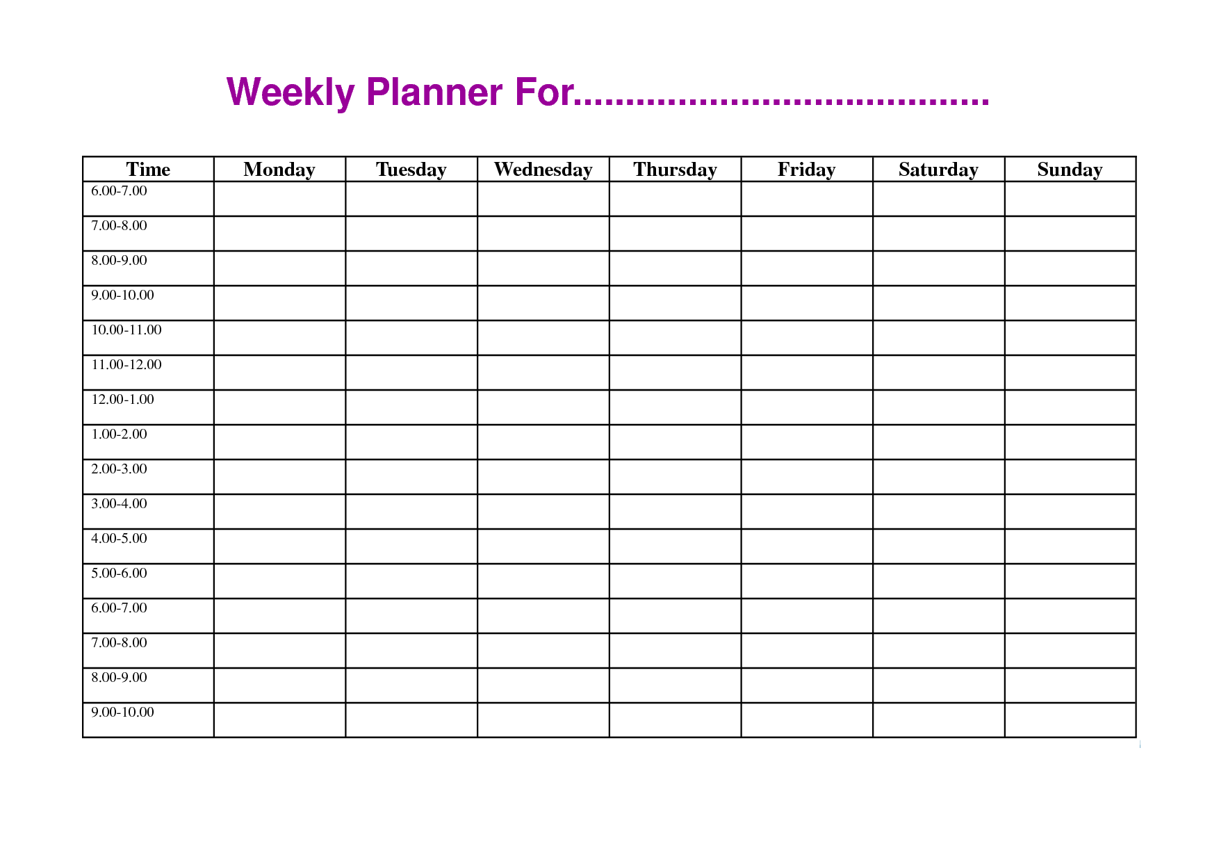 2 week schedule word template 14