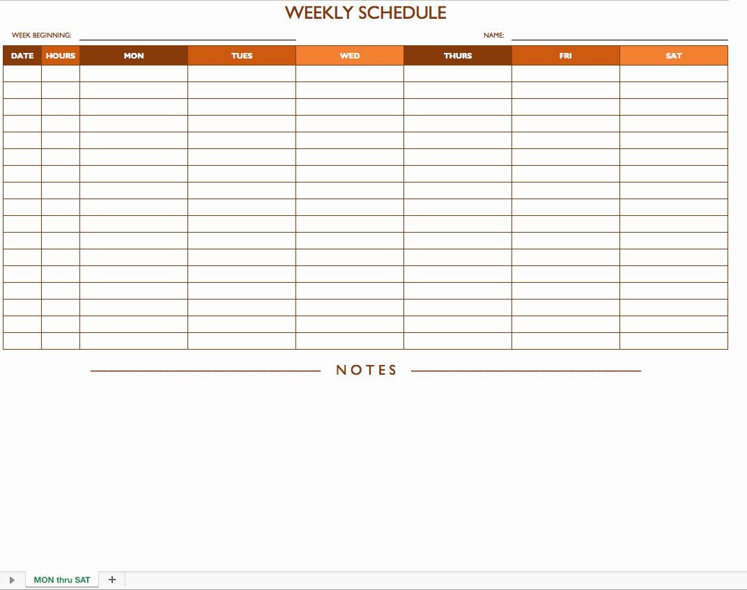2 week schedule word template 29