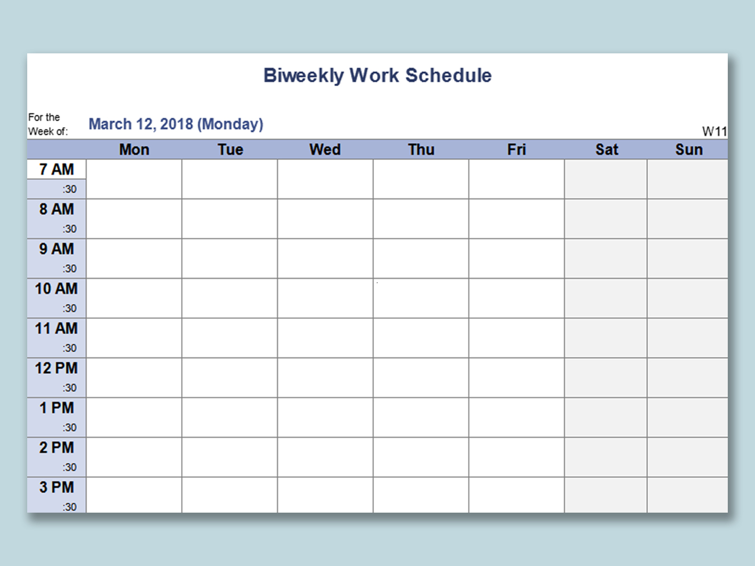 2 week schedule word template 4