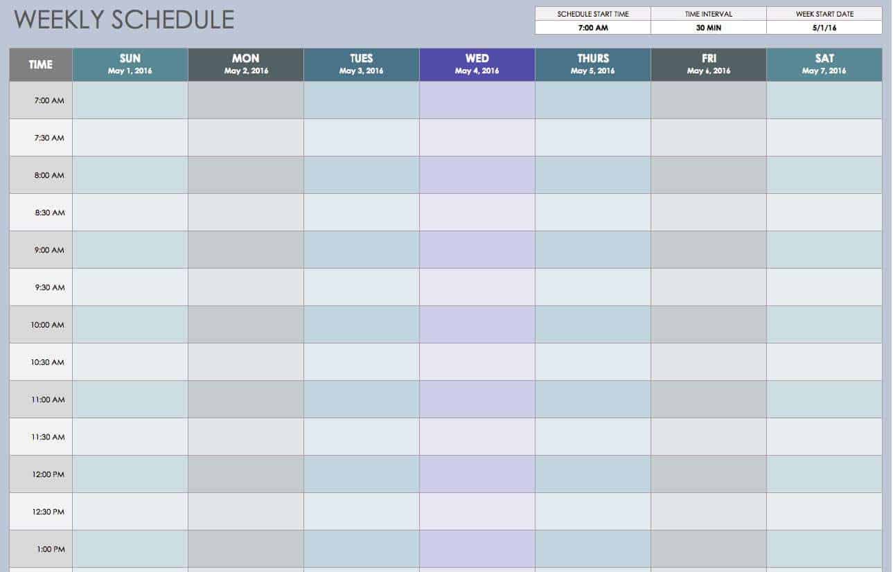 2 week schedule word template 40