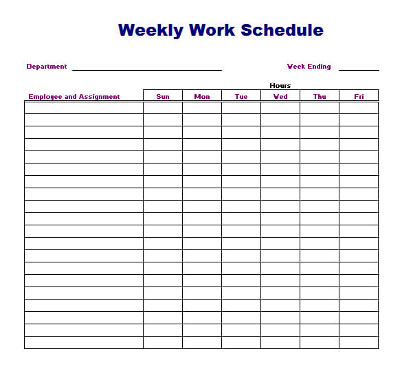 2 week schedule word template 46