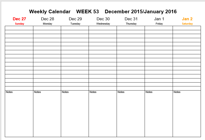2 week schedule word template 47