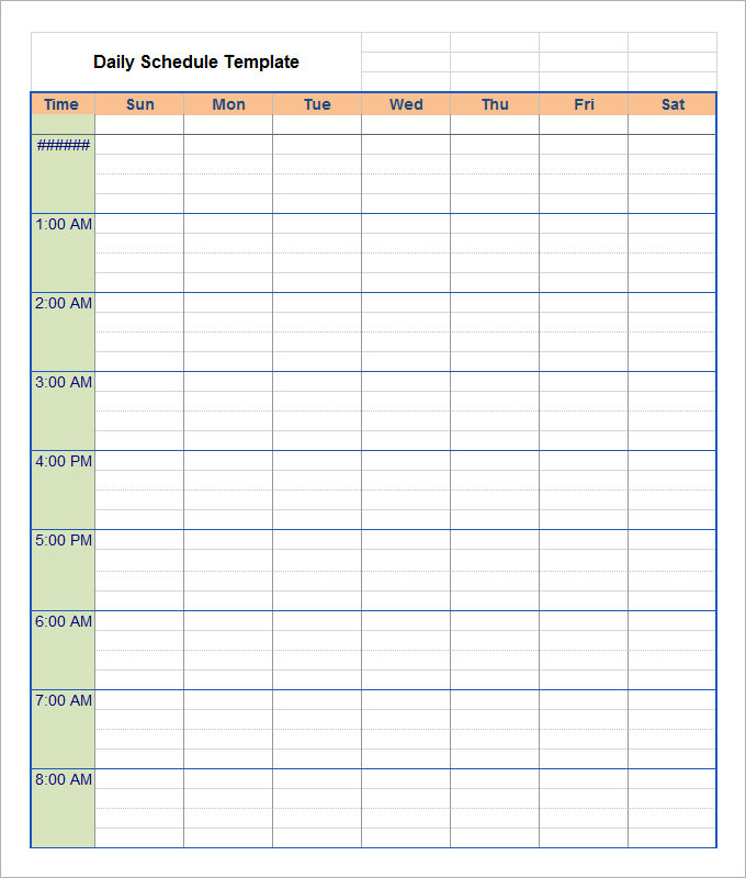 2 week schedule word template 51