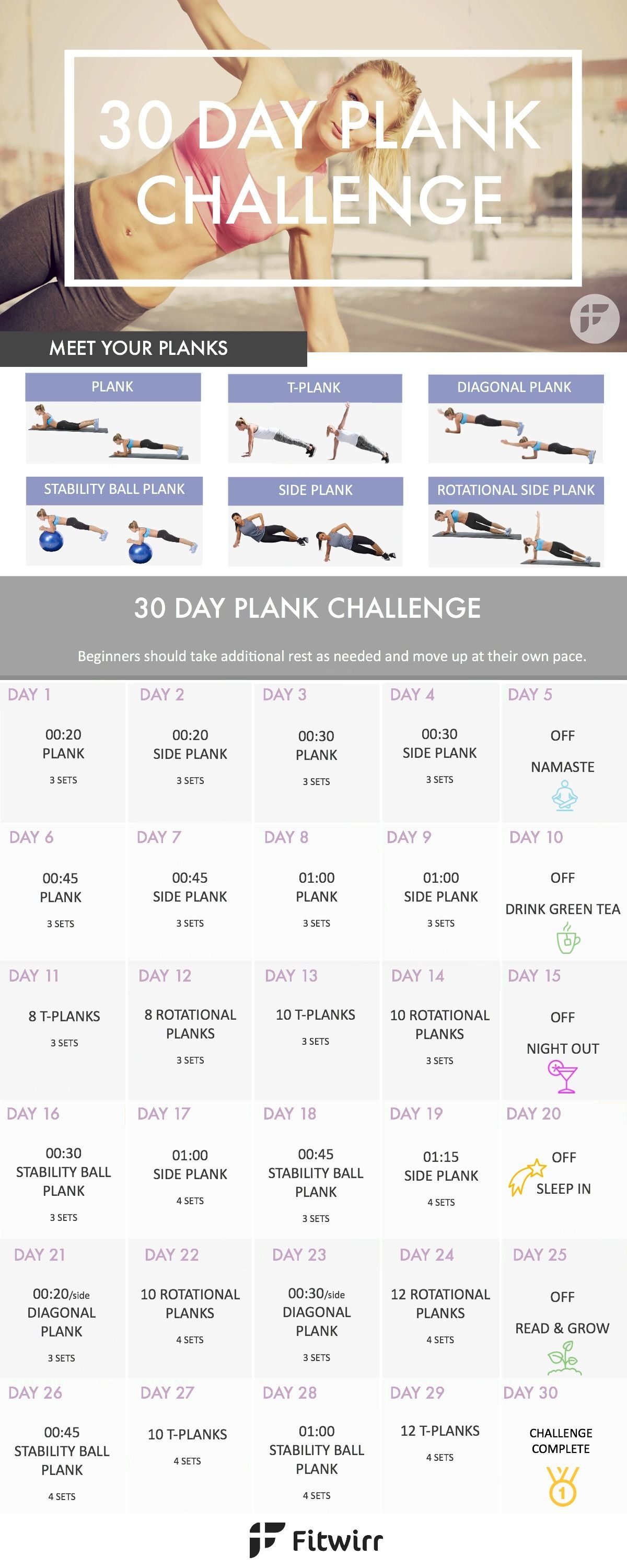 30 day plank challenge calendar printable 24