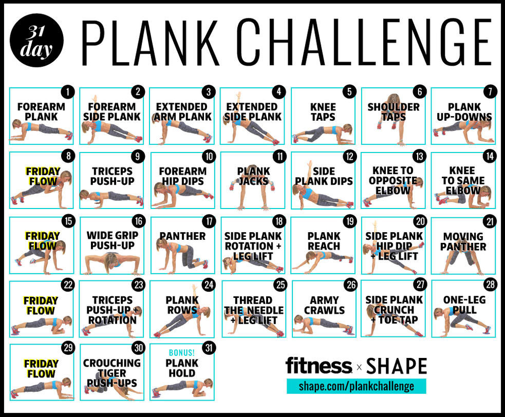 30 day plank challenge calendar printable 27