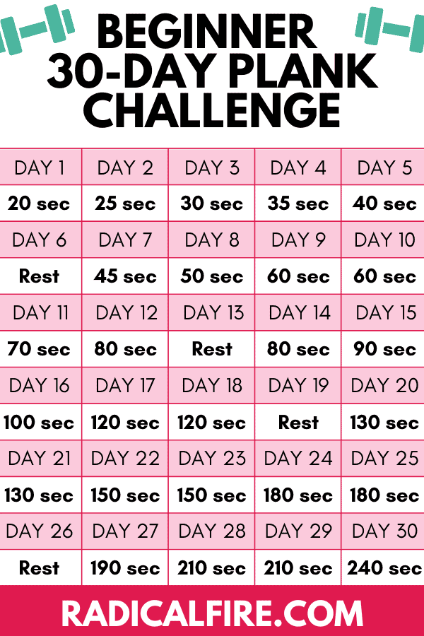 30 day plank challenge calendar printable 37