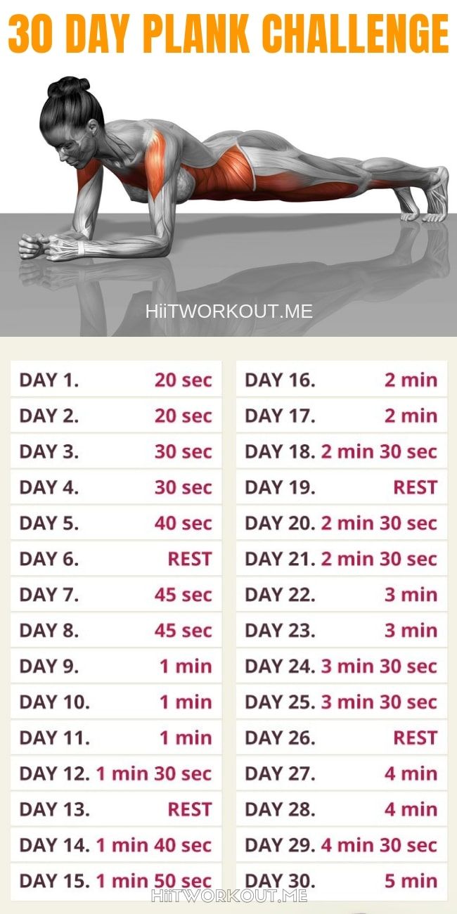 30 day plank challenge calendar printable 40