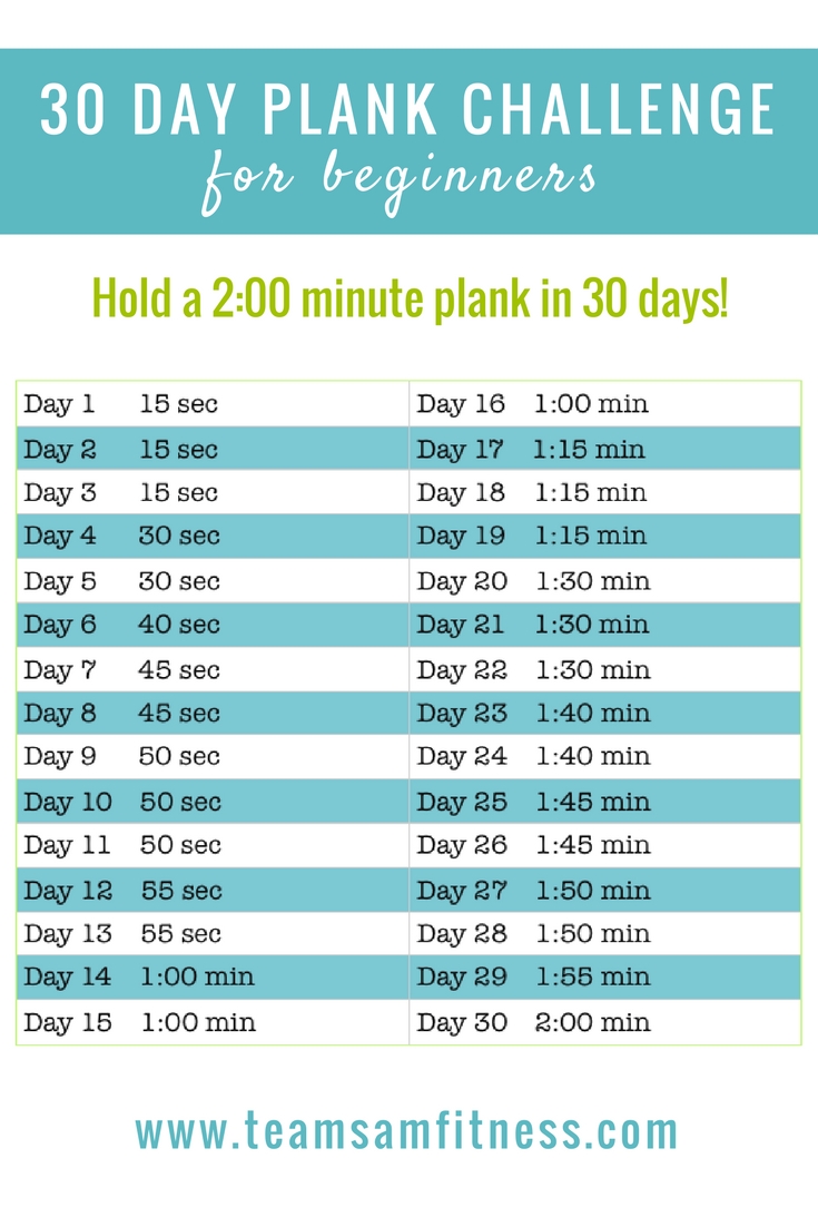 30 day plank challenge calendar printable 58