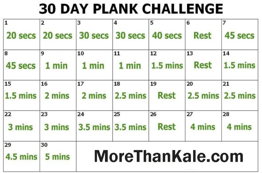 30 day plank challenge calendar printable 6
