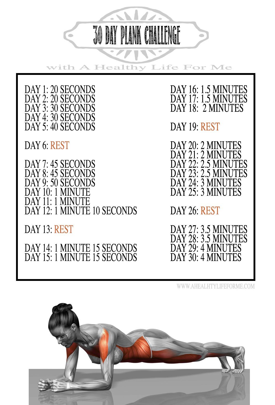 30 day plank challenge calendar printable 7