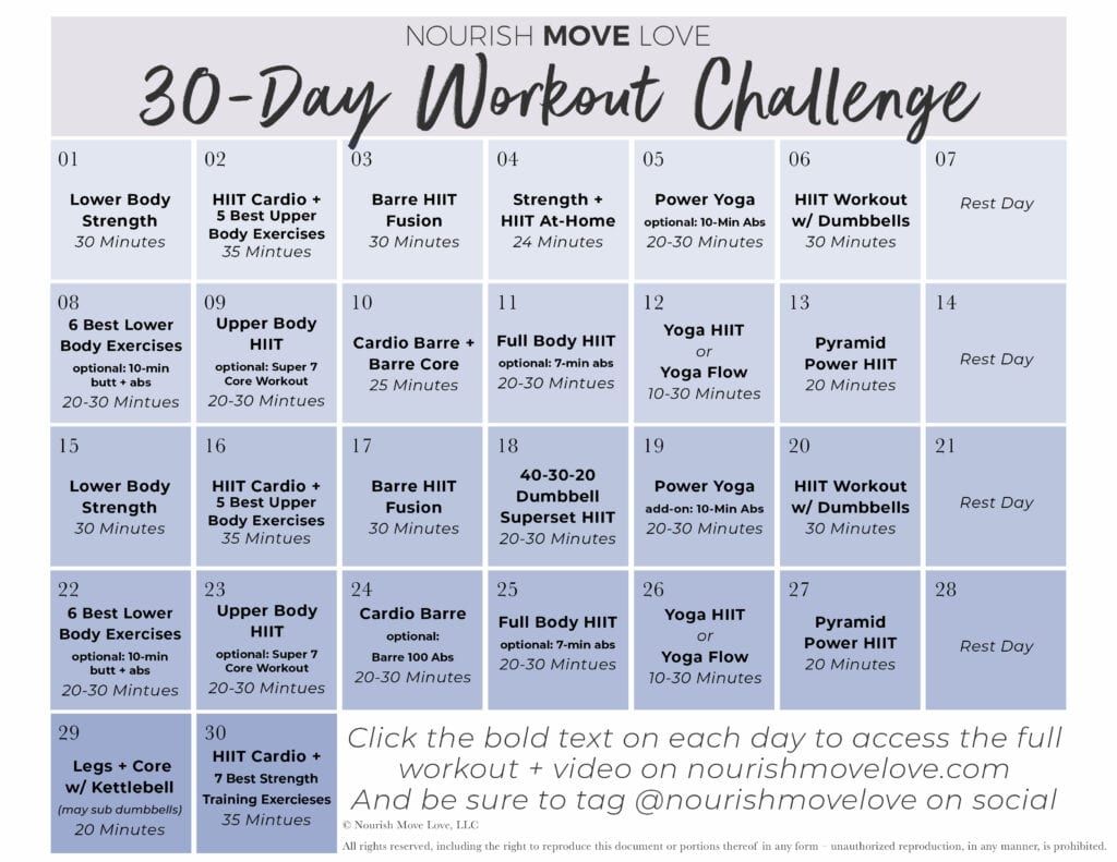 30 day workout calendar template 102