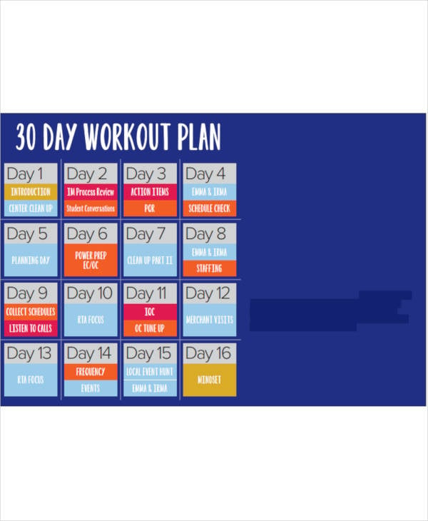 30 day workout calendar template 11