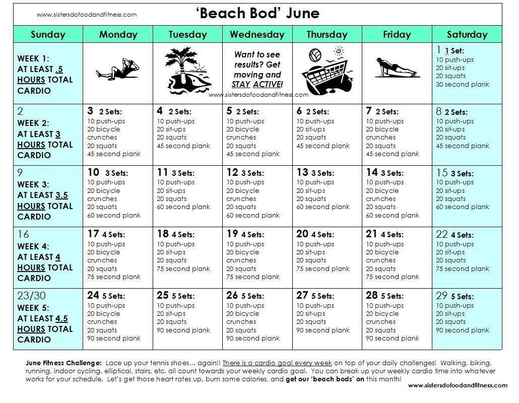 30 day workout calendar template 13
