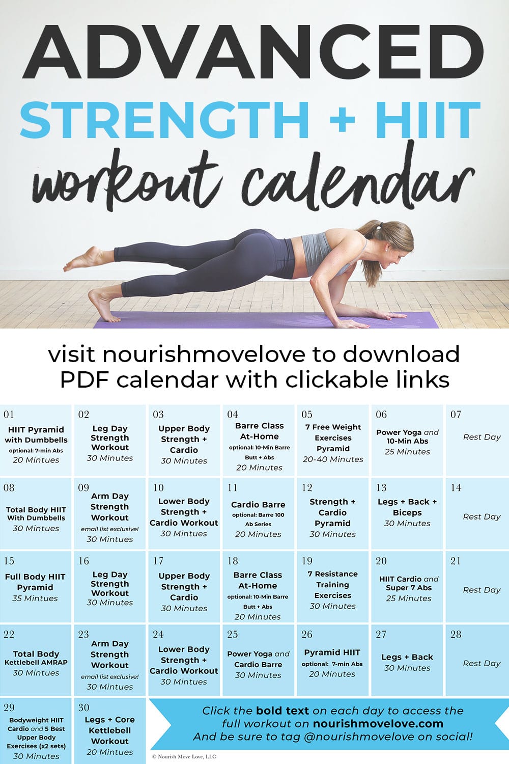 30 day workout calendar template 18