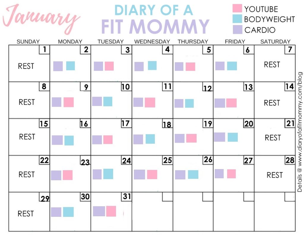 30 day workout calendar template 63