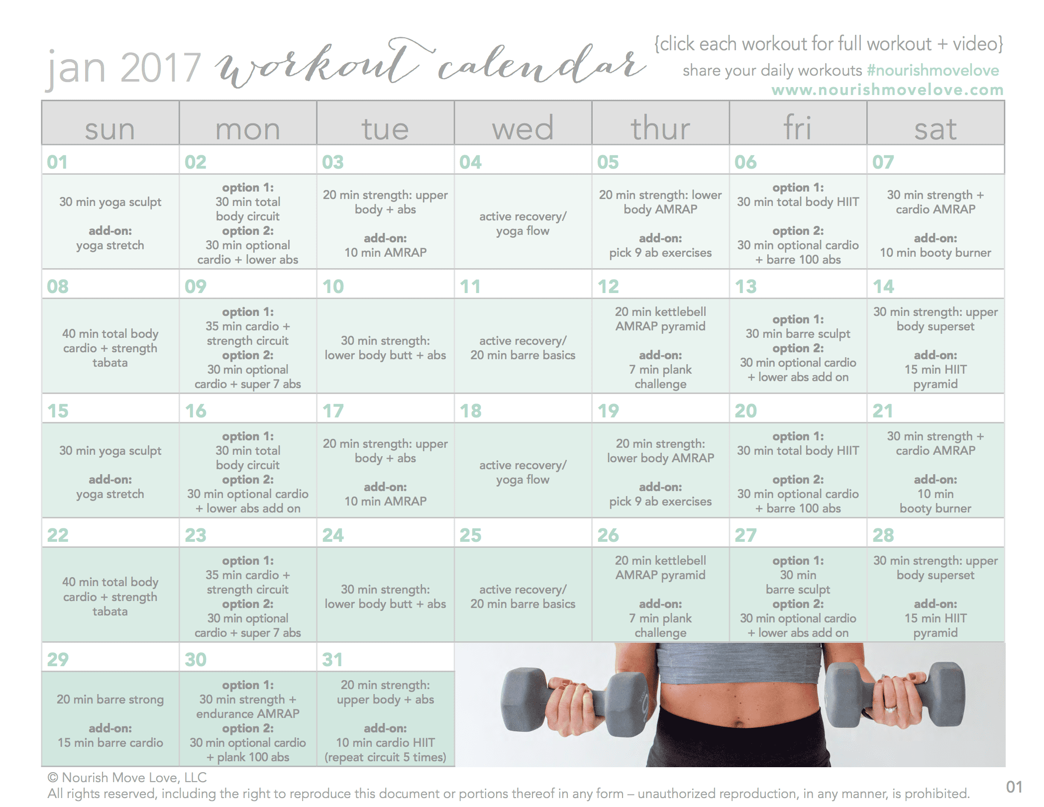 30 day workout calendar template 65