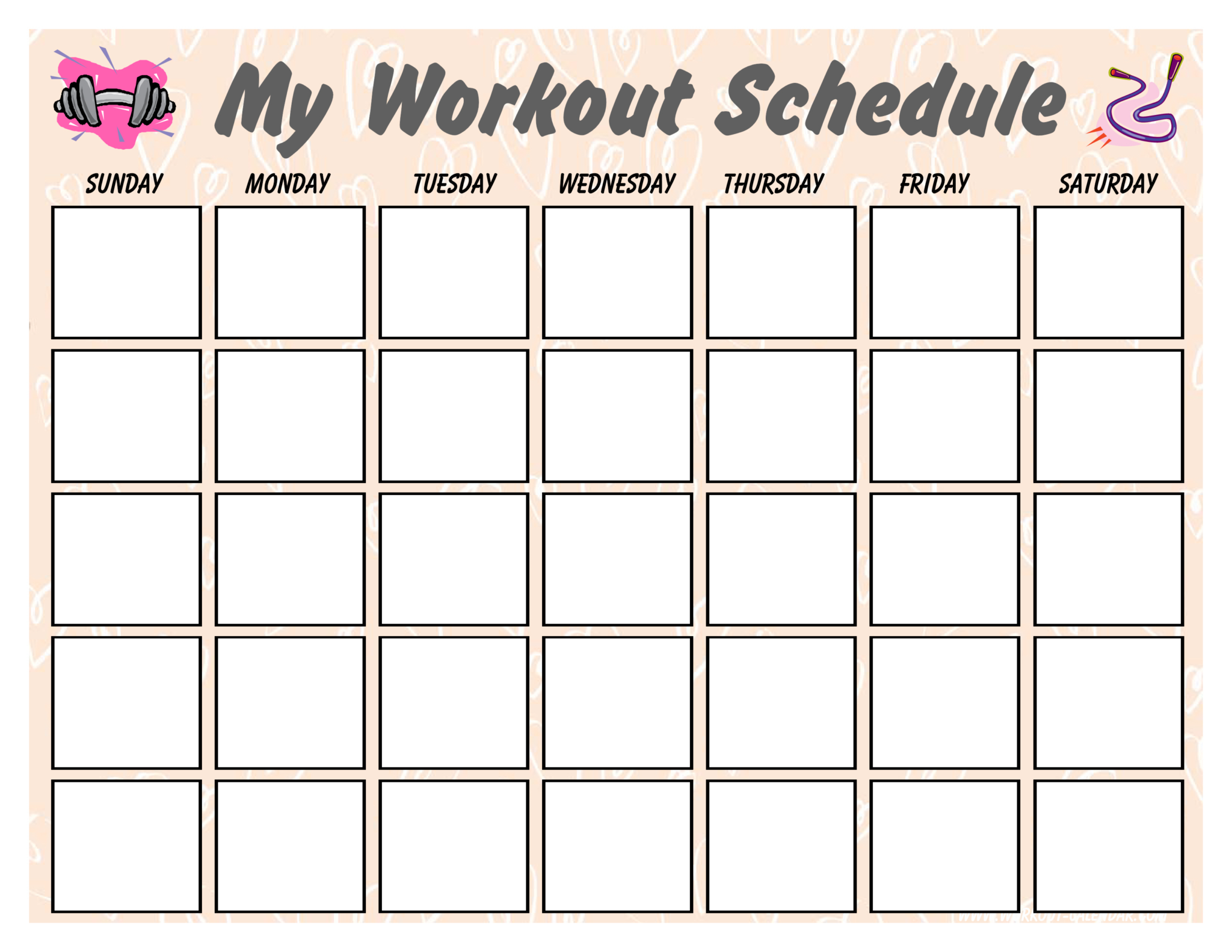 30 day workout calendar template 8
