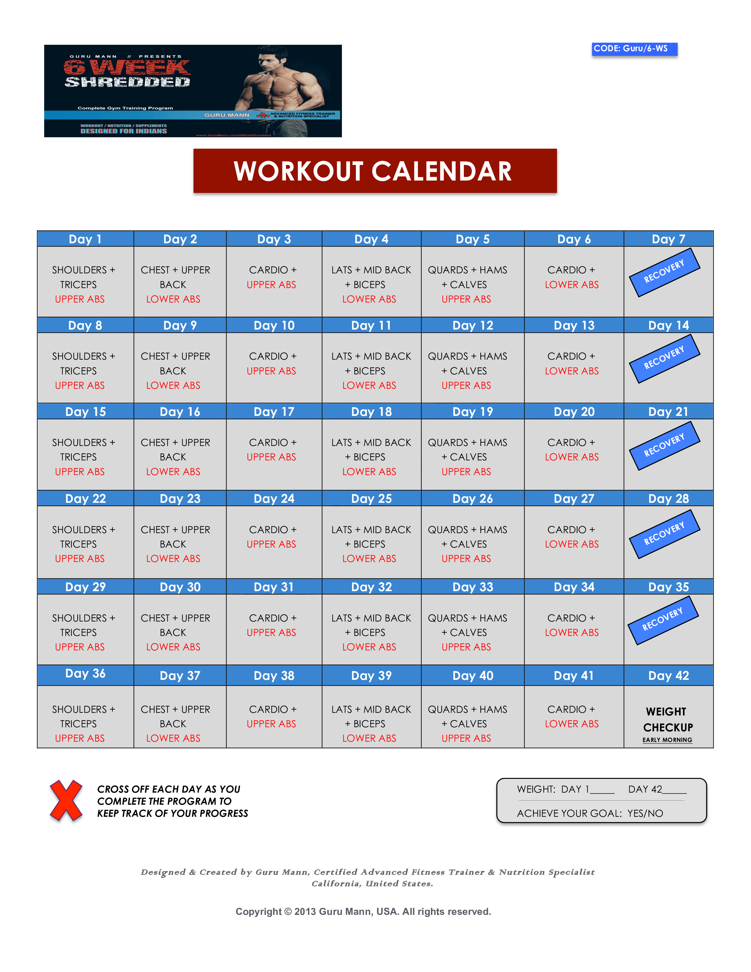 30 day workout calendar template 85