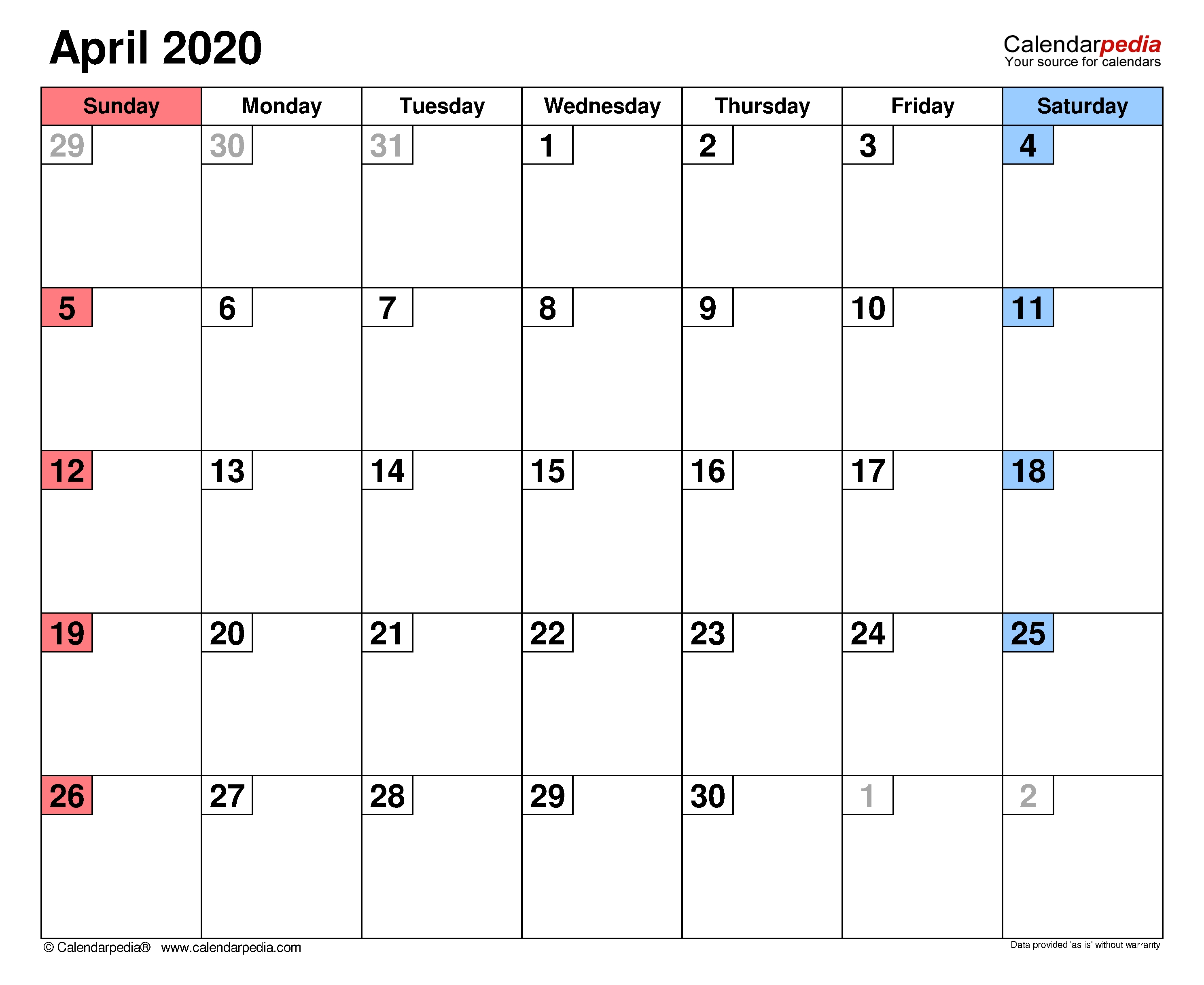 4 week calendar template with enterable date 12
