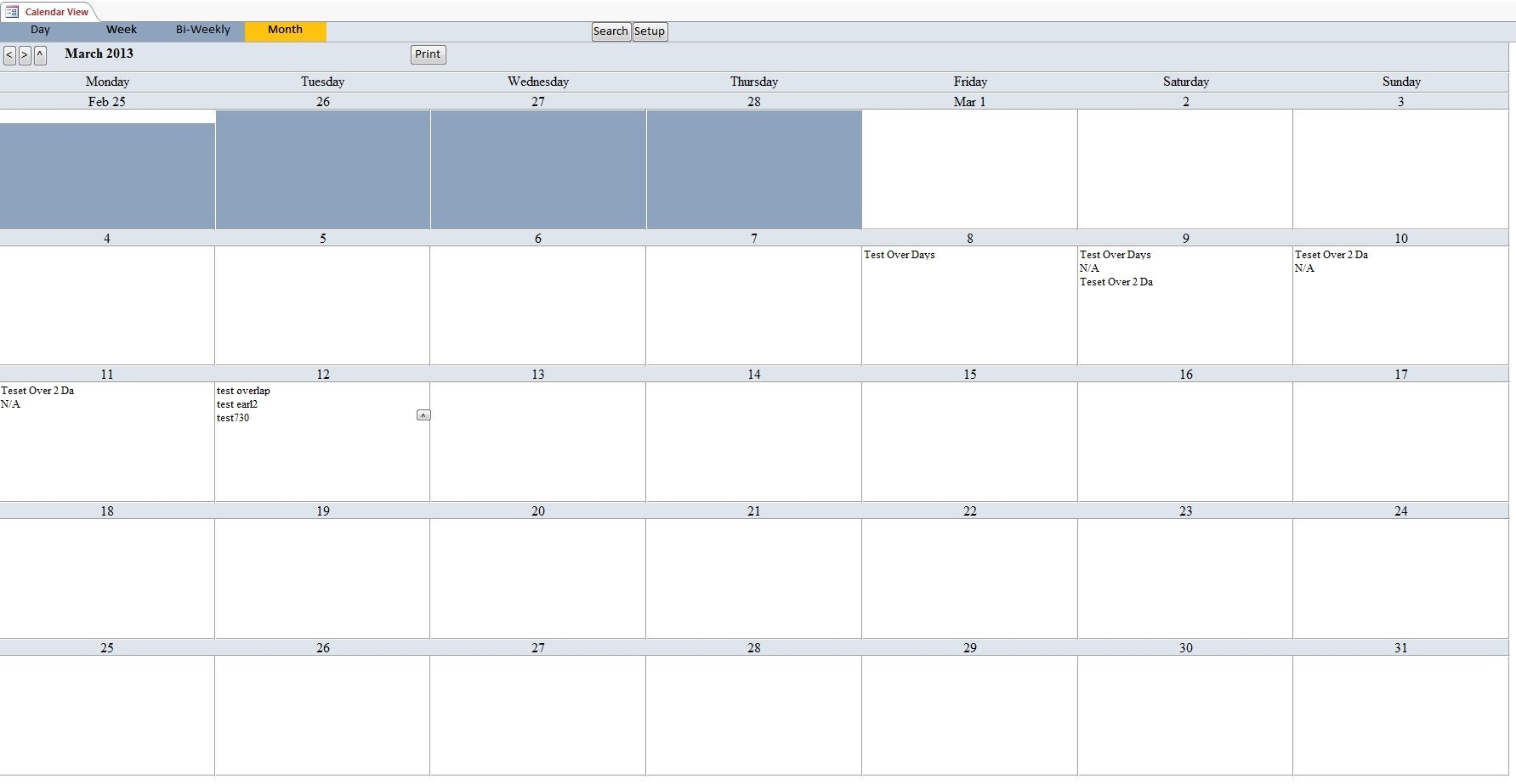 4 week calendar template with enterable date 16