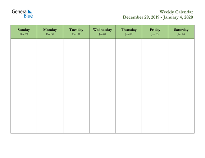 4 week calendar template with enterable date 20
