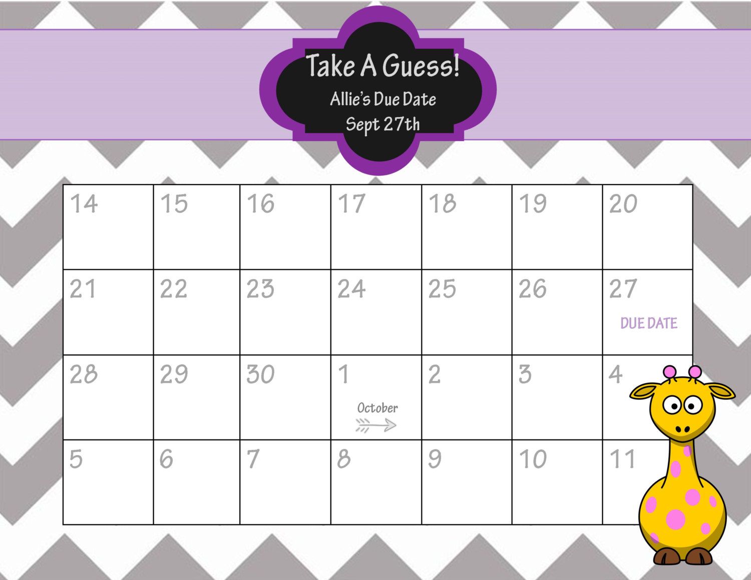 baby due date calendar template 13