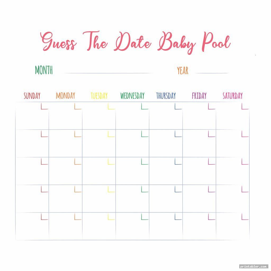 baby due date calendar template 23