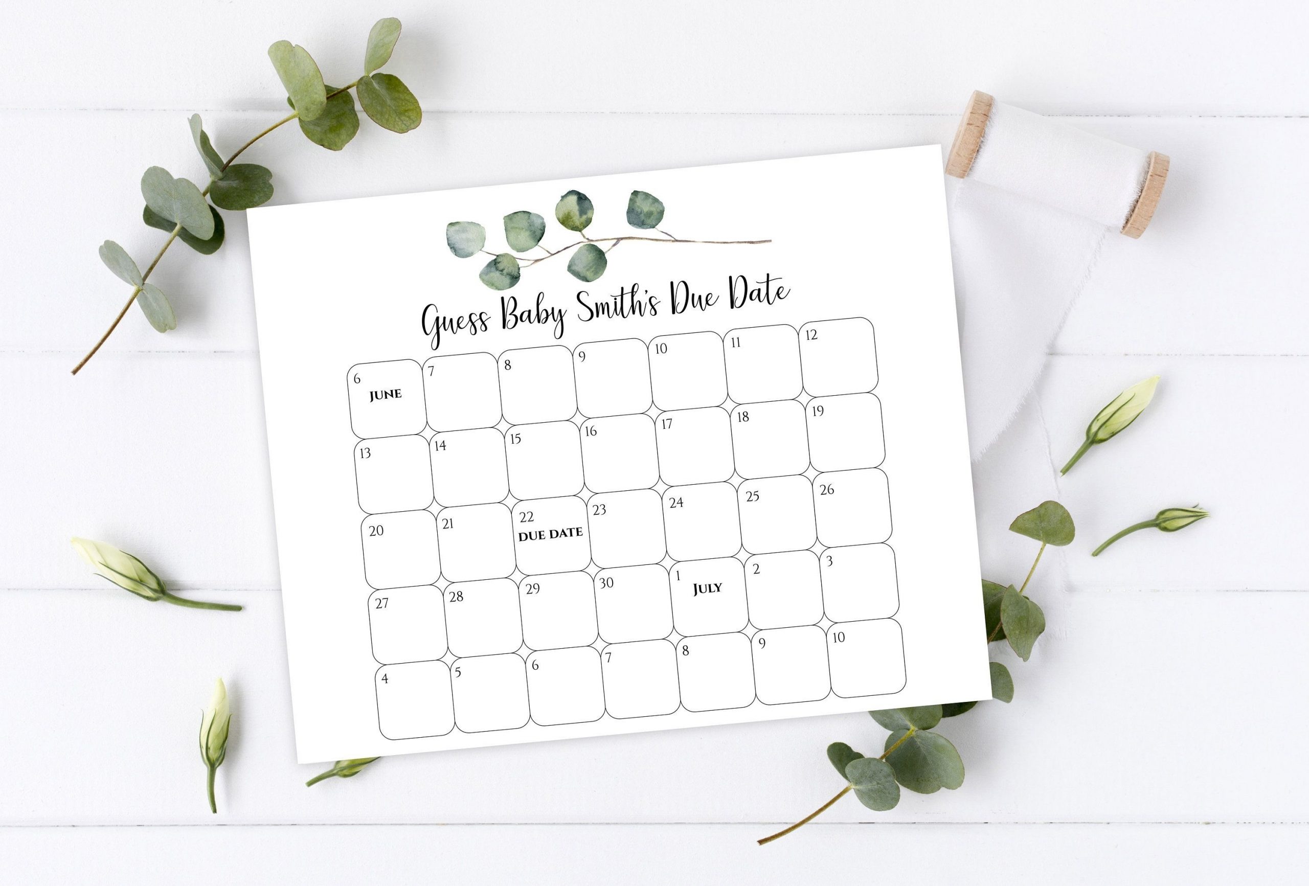 baby due date calendar template 24