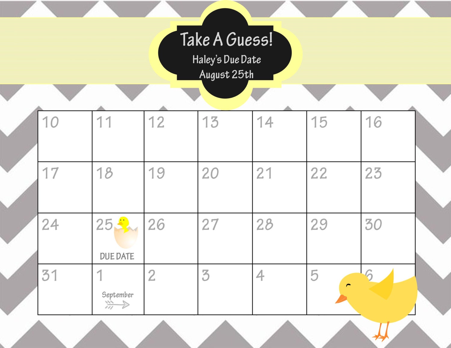 baby due date calendar template 48