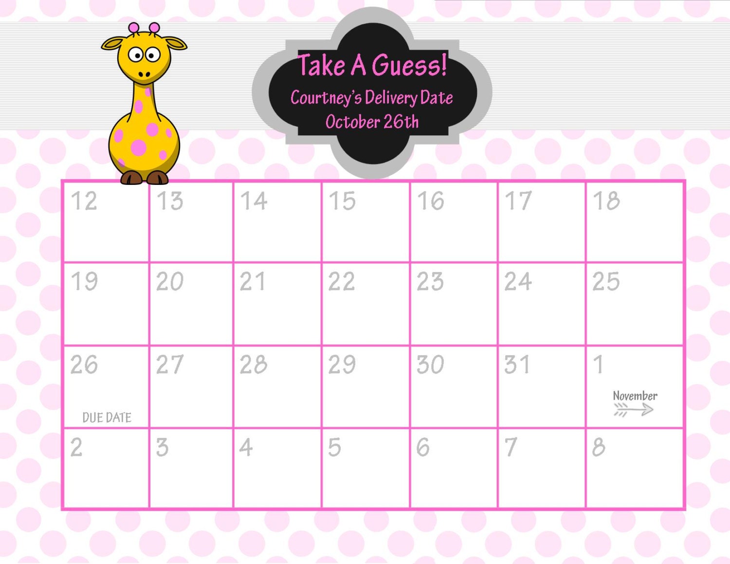 baby due date calendar template 52