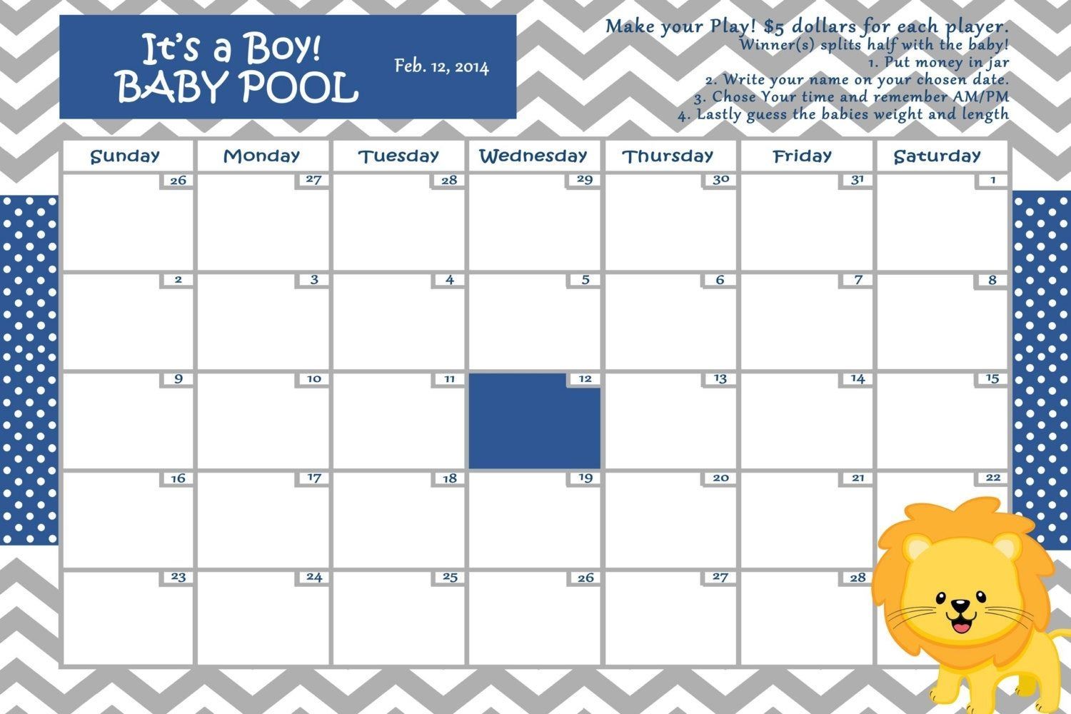 baby due date calendar template 59