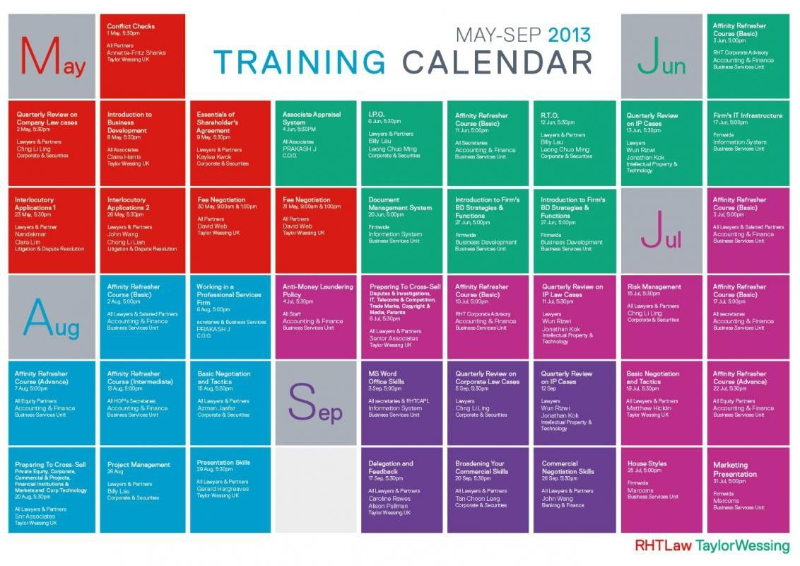 blank training calendar tueday nights 14