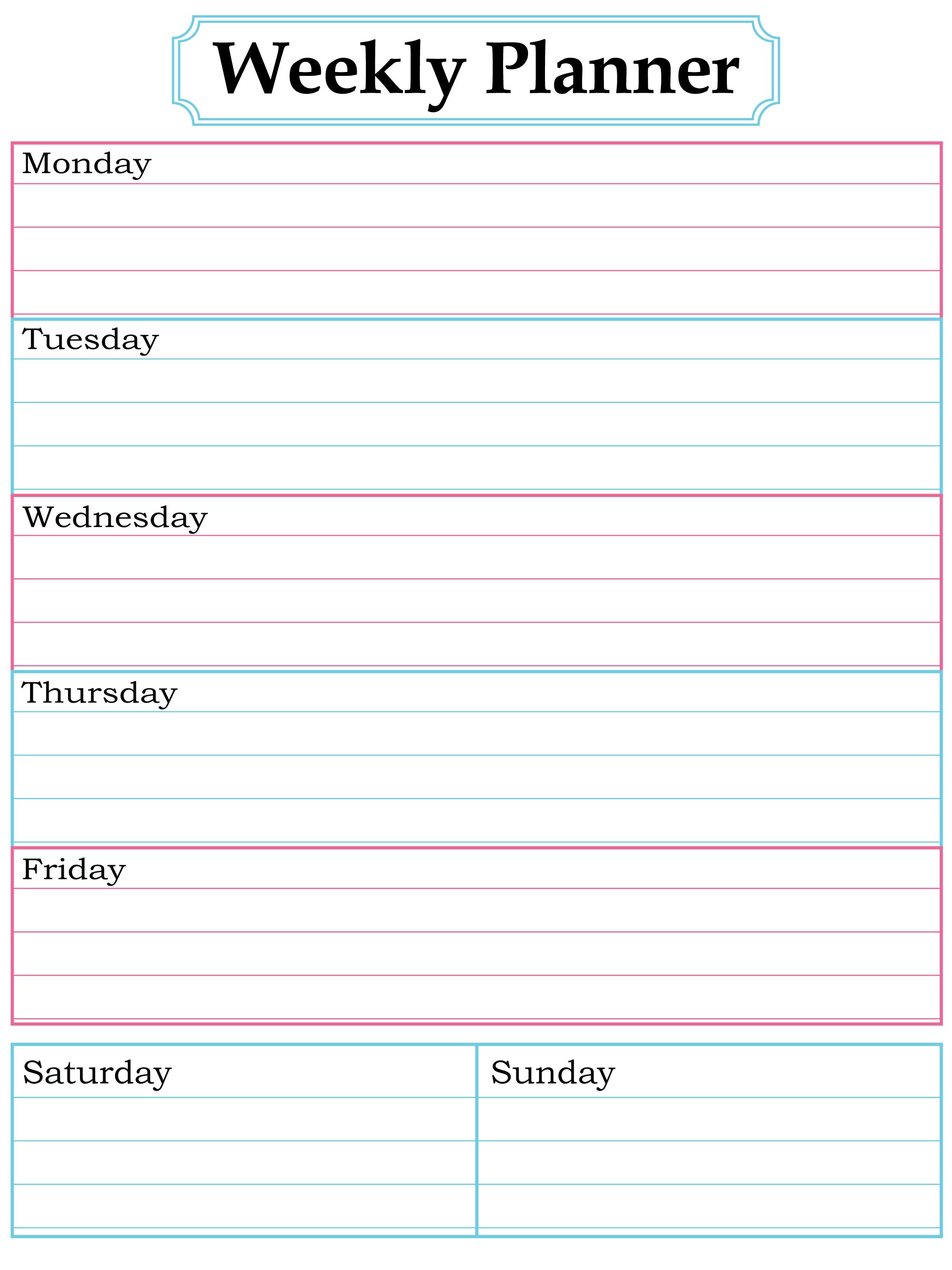 four week weekly calendar printable 18