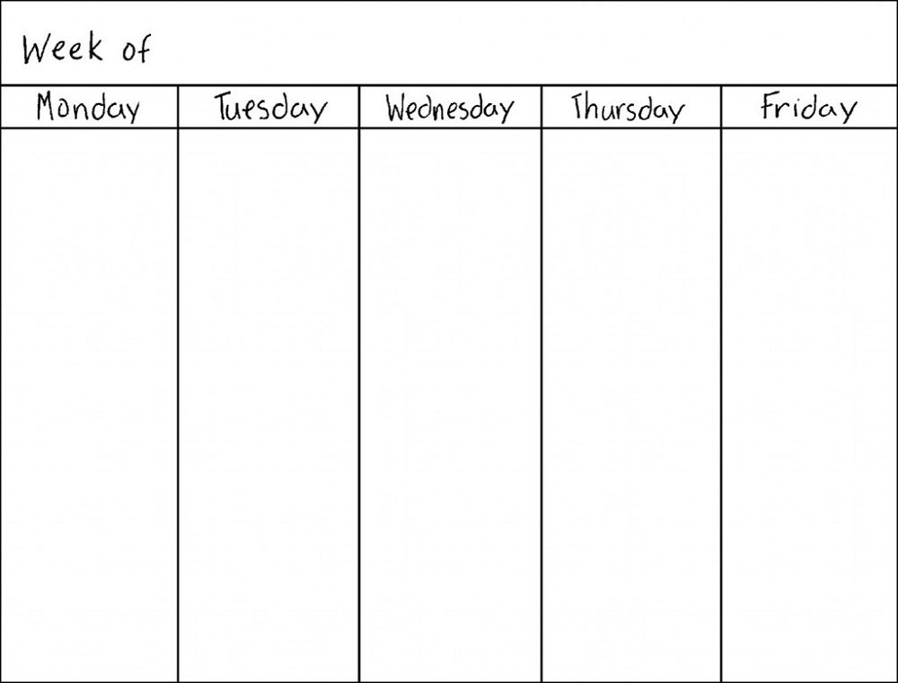 four week weekly calendar printable 7