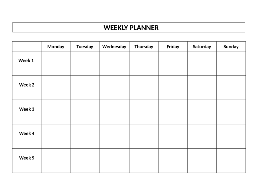 free 4 week calendar templates 3