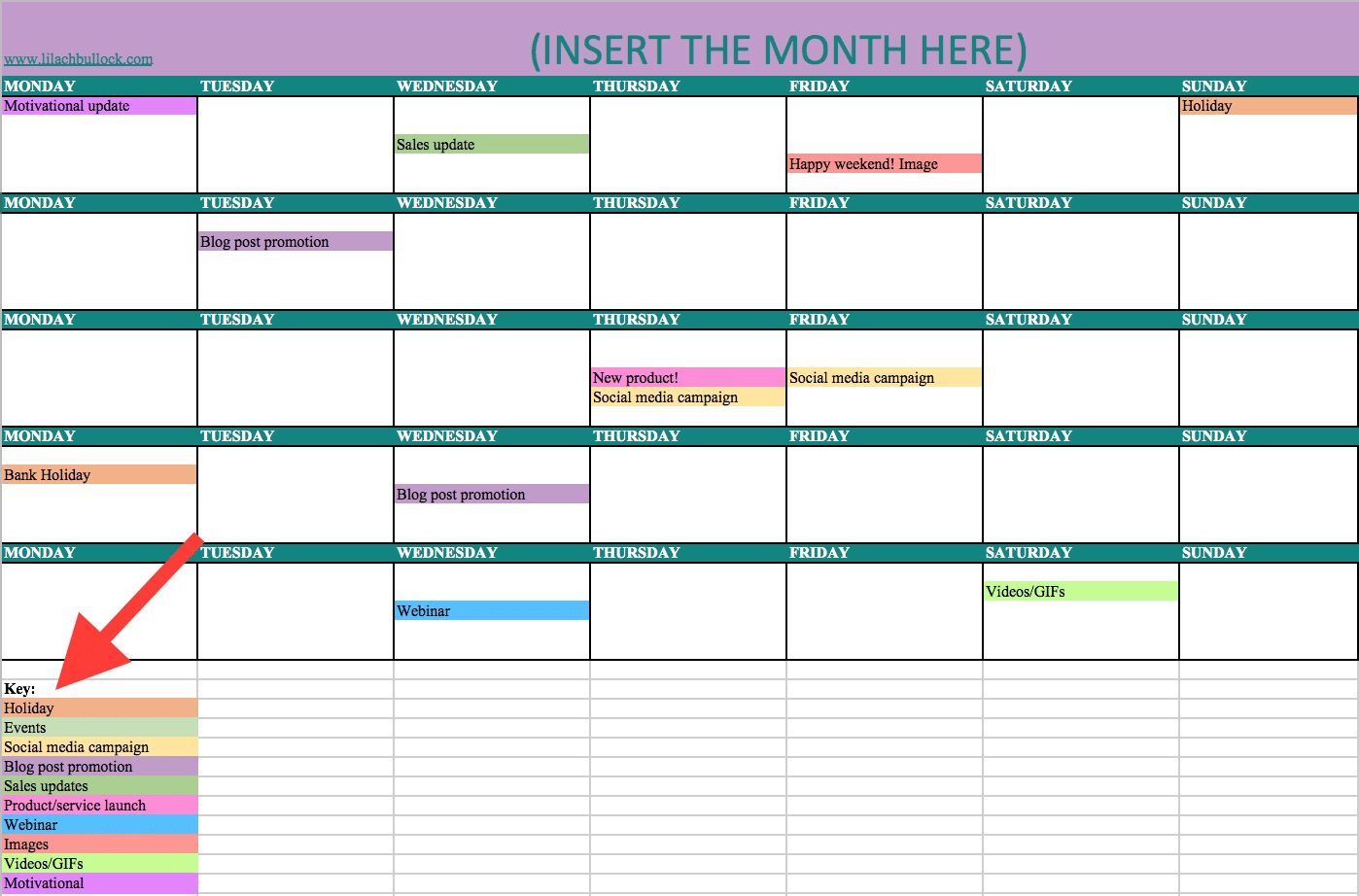 free color coded school calendar template 14