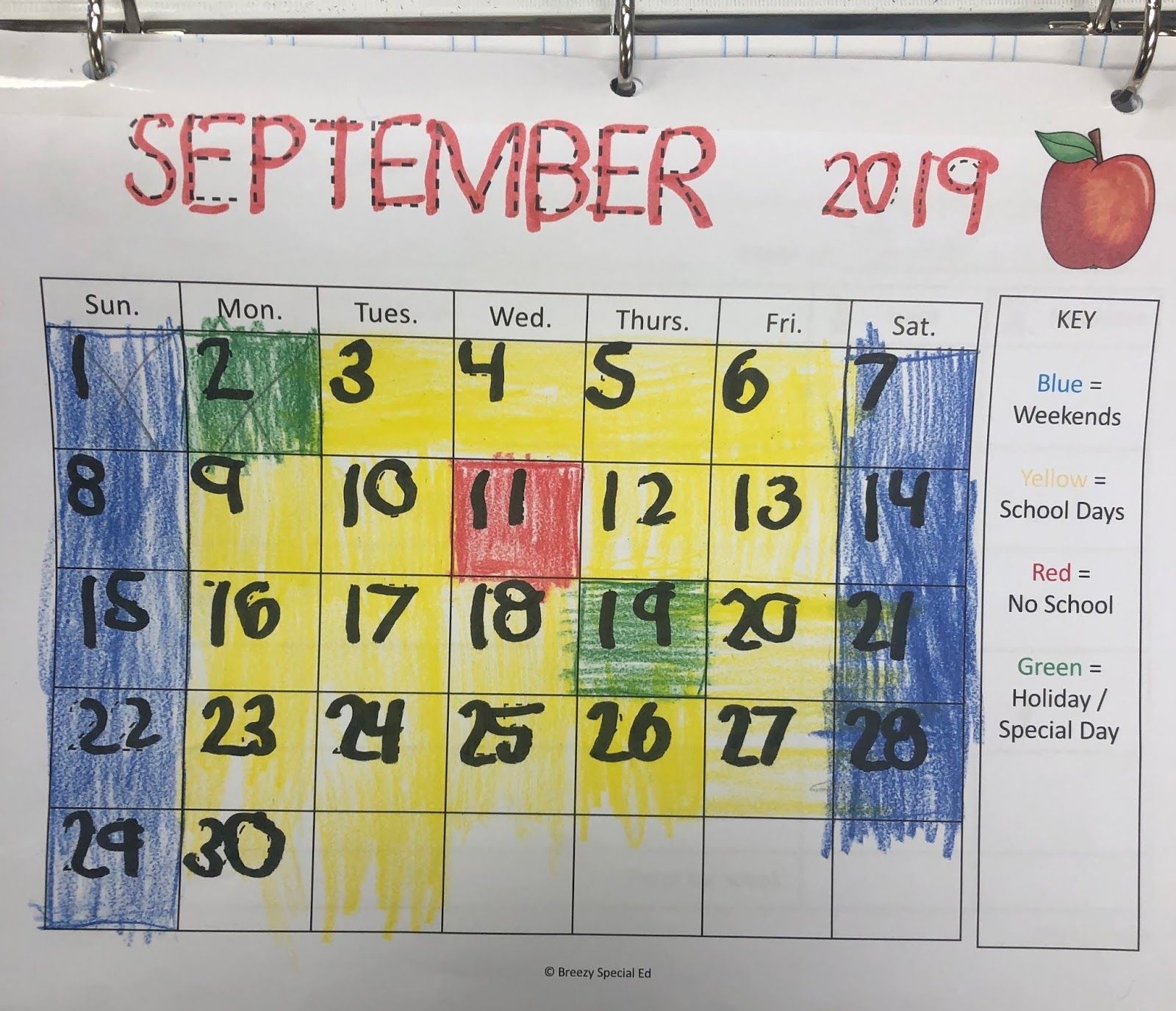 free color coded school calendar template 2