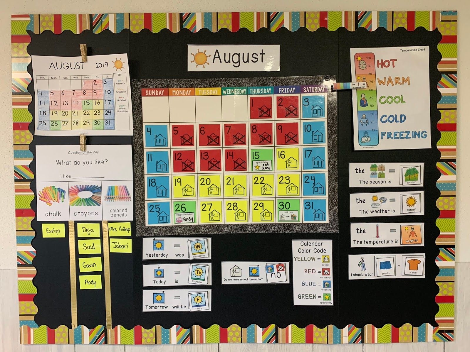free color coded school calendar template 3
