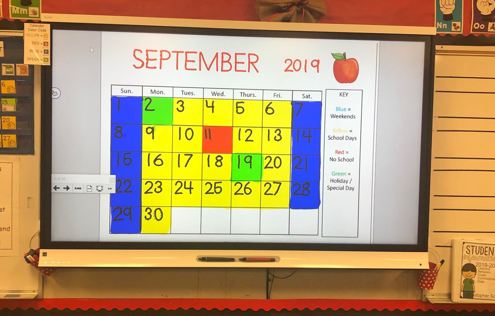 free color coded school calendar template 35