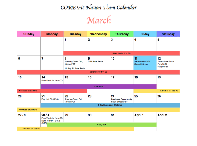 free color coded school calendar template 9